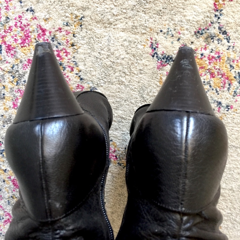 9 West Black Leather Knee-Hi Boots - Picture 5 of 6